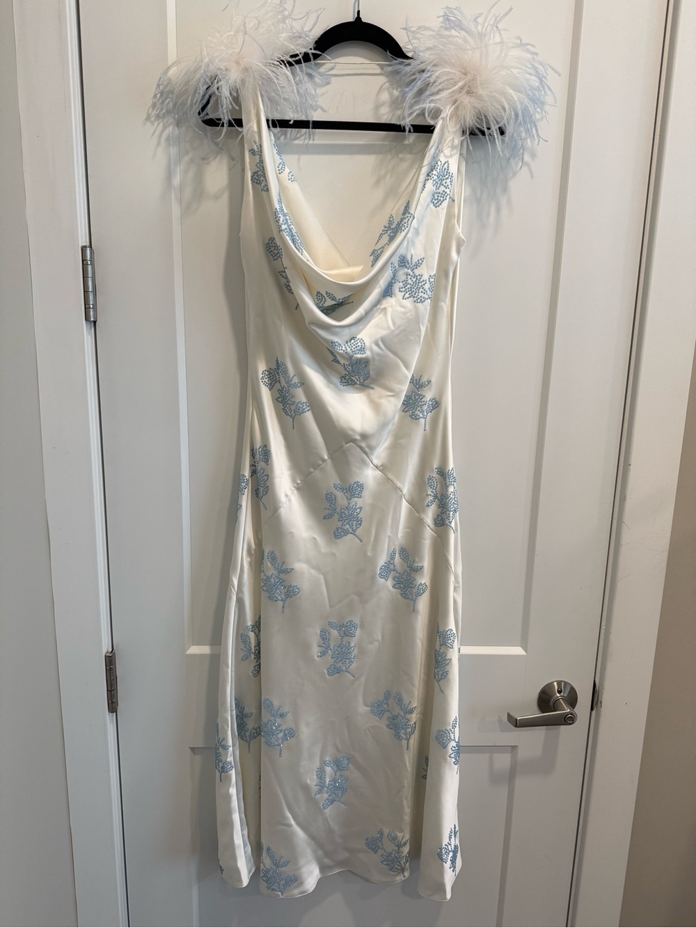 16Arlington Feather Detail Midi Dress Bridal Size US 6 (UK10)